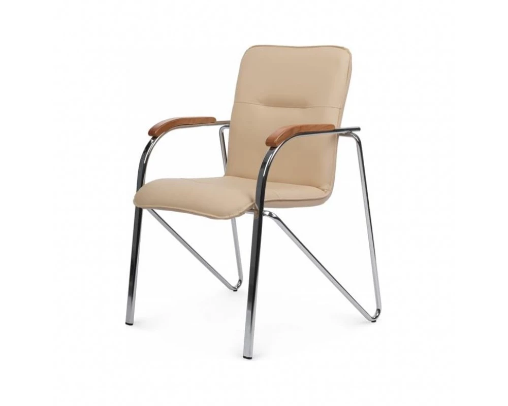 Стул Самба с деревянными подлокотниками SMB-02H Хром гальв.