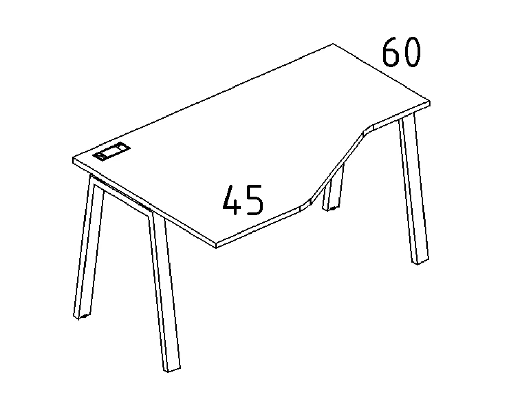 Стол эргономичный левый "Техно" на мет. каркасе TRE A4.PRO