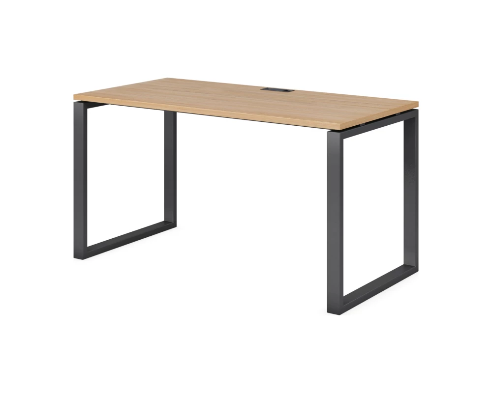 Стол письменный на О-образном м/к 60х30 заглушка кабель-канала антрацит 1400x700x750 Эвалюшн / Evolution Дуб честерфилд/Антрацит