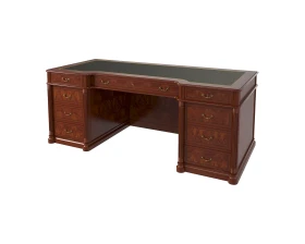 Стол руководителя с передней панелью полуглянцевый, кожа 1800х900х780 Artmoble images