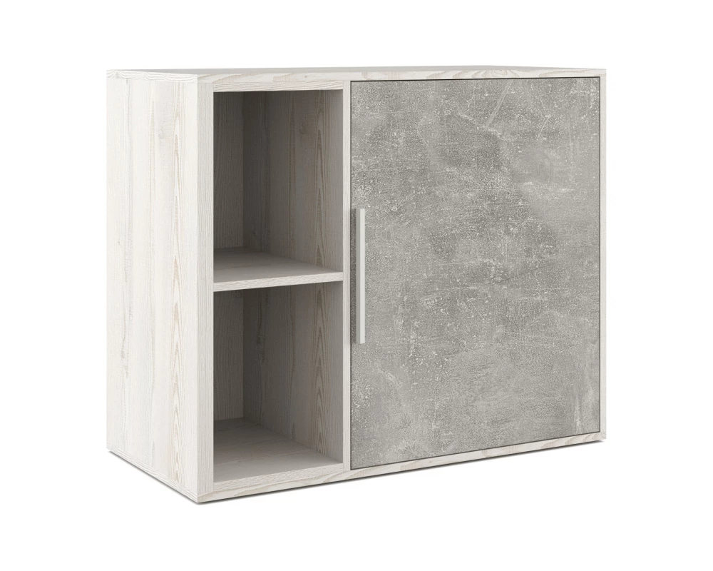 Шкаф низкий с вертикальной нишей Би-тон / B-tone Сосна/Бетон светлый