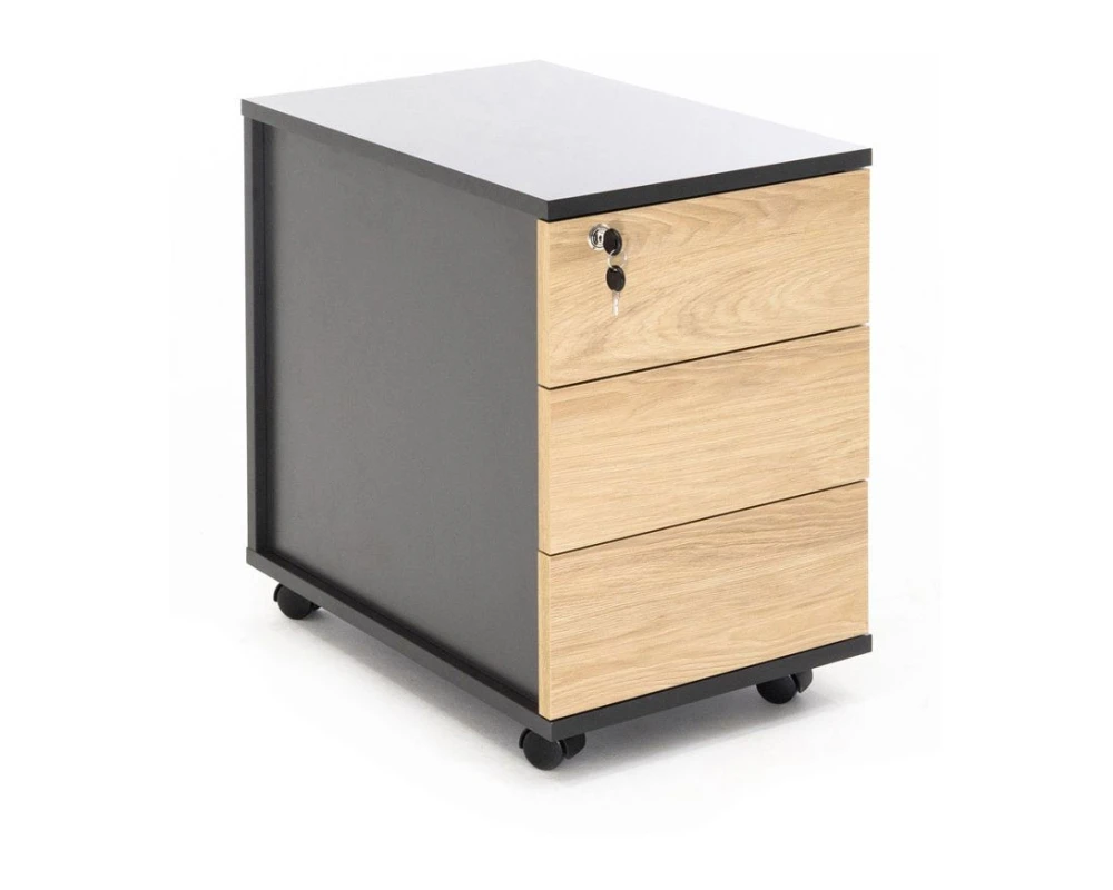 Тумба узкая 3 ящика 35х55х56 Flex Гикори/Графит