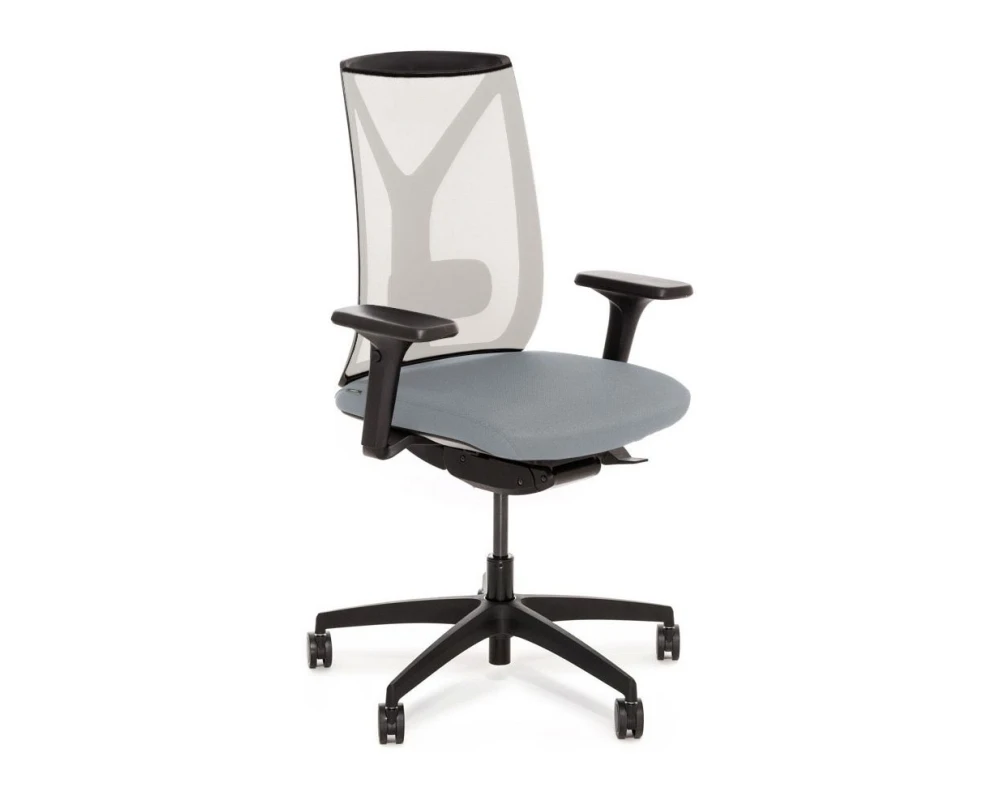 Кресло Dion Mesh 1D BW Сетка/Ткань, Белый/Серый