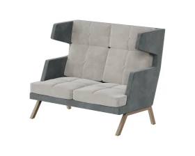 Диван двухместный высокий с декором из пуговиц Алдо / Aldo images