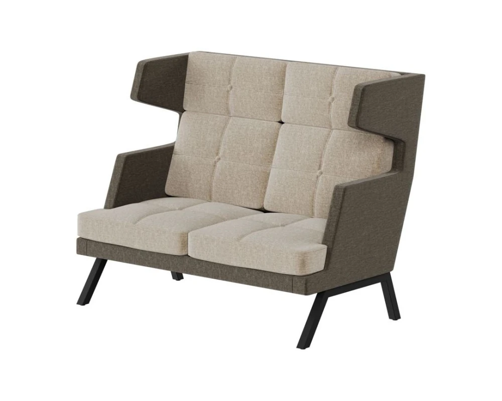 Диван двухместный высокий с декором из пуговиц Алдо / Aldo