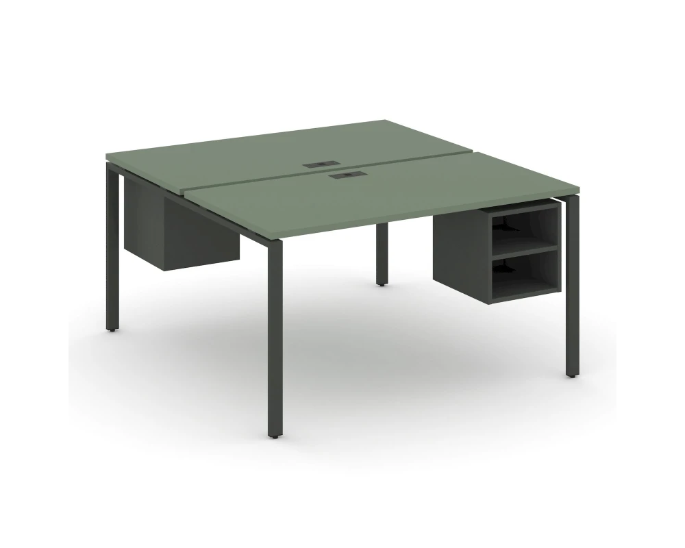 Рабочая станция 2 сторонняя с подвесными тумбами на 2 места CN.DRS-107 1380x1480x750 Концепт / Concept