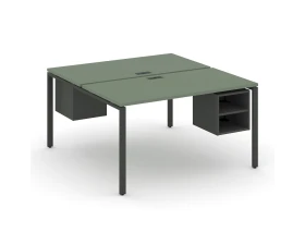 Рабочая станция 2 сторонняя с подвесными тумбами на 2 места CN.DRS-107 1380x1480x750 Концепт / Concept images