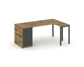 Стол эргономичный с опорным распаш. шкафом CN.SA-209(R) A 1800x1180x750 Концепт / Concept images