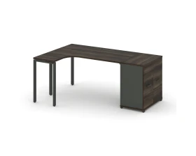 Стол эргономичный с опорным распаш. шкафом CN.SA-210(L) A 2000x1180x750 Концепт / Concept images