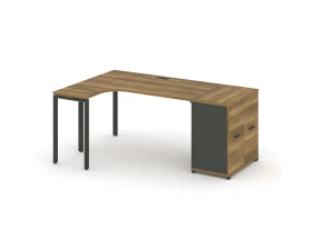 Стол эргономичный с опорным распаш. шкафом CN.SA-210(L) A 2000x1180x750 Концепт / Concept images