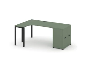 Стол эргономичный с опорным распаш. шкафом CN.SA-210(L) B 2000x1180x750 Концепт / Concept images