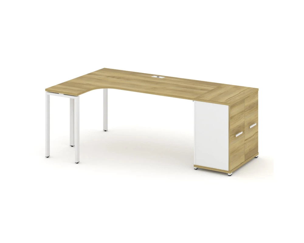 Стол эргономичный с опорным распаш. шкафом CN.SA-210(L) W 2000x1180x750 Концепт / Concept