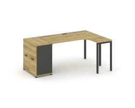 Стол эргономичный с опорным распаш. шкафом CN.SA-210(R) A 2000x1180x750 Концепт / Concept images