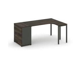 Стол эргономичный с опорным распаш. шкафом CN.SA-210(R) A 2000x1180x750 Концепт / Concept images