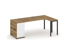 Стол эргономичный с опорным распаш. шкафом CN.SA-210(R) B 2000x1180x750 Концепт / Concept images