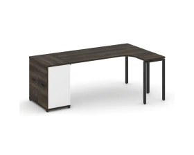 Стол эргономичный с опорным распаш. шкафом CN.SA-210(R) B 2000x1180x750 Концепт / Concept images
