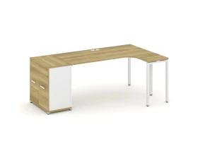 Стол эргономичный с опорным распаш. шкафом CN.SA-210(R) W 2000x1180x750 Концепт / Concept images