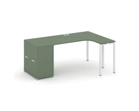 Стол эргономичный с опорным распаш. шкафом CN.SA-210(R) W 2000x1180x750 Концепт / Concept images