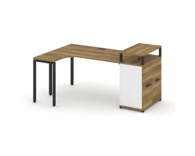 Стол эргономичный с опорным распаш. шкафом с верх. горизонтом CN.SA-211(L) B 1800x1180x917 Концепт / Concept images