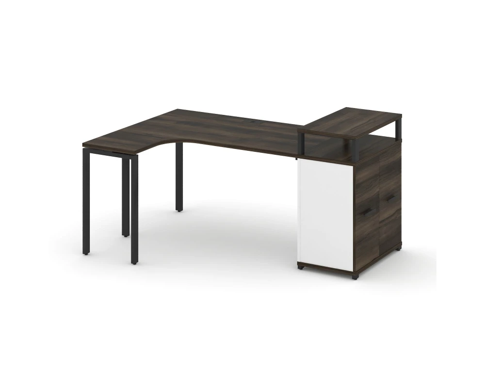 Стол эргономичный с опорным распаш. шкафом с верх. горизонтом CN.SA-211(L) B 1800x1180x917 Концепт / Concept