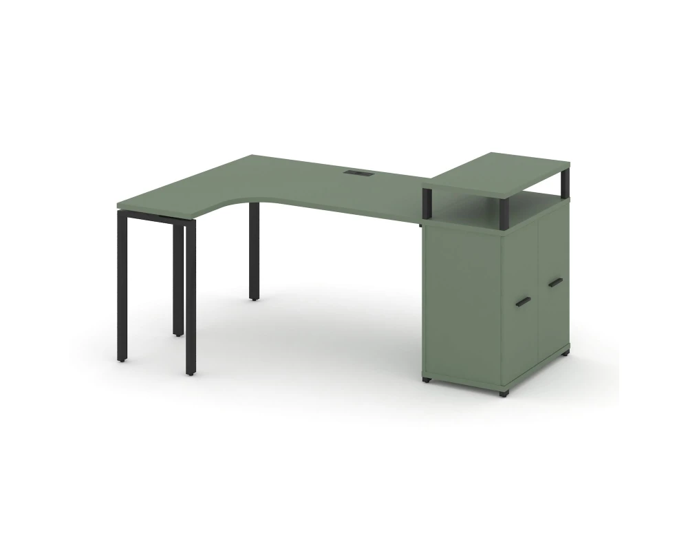 Стол эргономичный с опорным распаш. шкафом с верх. горизонтом CN.SA-211(L) B 1800x1180x917 Концепт / Concept