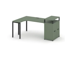 Стол эргономичный с опорным распаш. шкафом с верх. горизонтом CN.SA-211(L) B 1800x1180x917 Концепт / Concept images