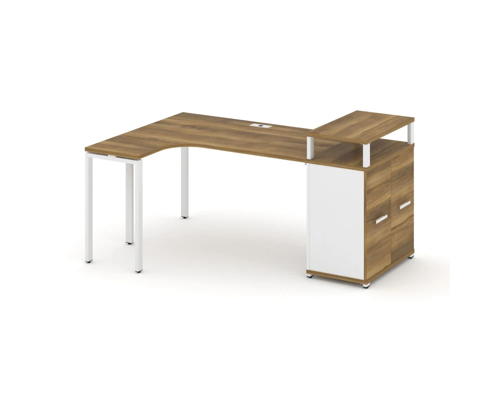Стол эргономичный с опорным распаш. шкафом с верх. горизонтом CN.SA-211(L) W 1800x1180x917 Концепт / Concept