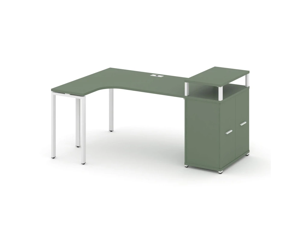Стол эргономичный с опорным распаш. шкафом с верх. горизонтом CN.SA-211(L) W 1800x1180x917 Концепт / Concept