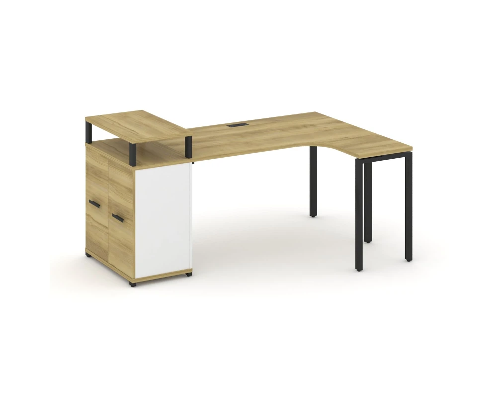 Стол эргономичный с опорным распаш. шкафом с верх. горизонтом CN.SA-211(R) B 1800x1180x917 Концепт / Concept