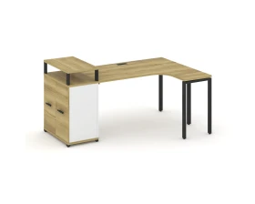 Стол эргономичный с опорным распаш. шкафом с верх. горизонтом CN.SA-211(R) B 1800x1180x917 Концепт / Concept images