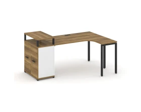 Стол эргономичный с опорным распаш. шкафом с верх. горизонтом CN.SA-211(R) B 1800x1180x917 Концепт / Concept images