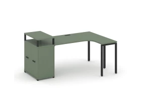 Стол эргономичный с опорным распаш. шкафом с верх. горизонтом CN.SA-211(R) B 1800x1180x917 Концепт / Concept images