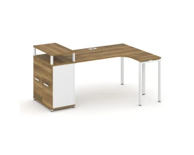 Стол эргономичный с опорным распаш. шкафом с верх. горизонтом CN.SA-211(R) W 1800x1180x917 Концепт / Concept images