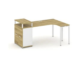 Стол эргономичный с опорным распаш. шкафом с верх. горизонтом CN.SA-211(R) W 1800x1180x917 Концепт / Concept images