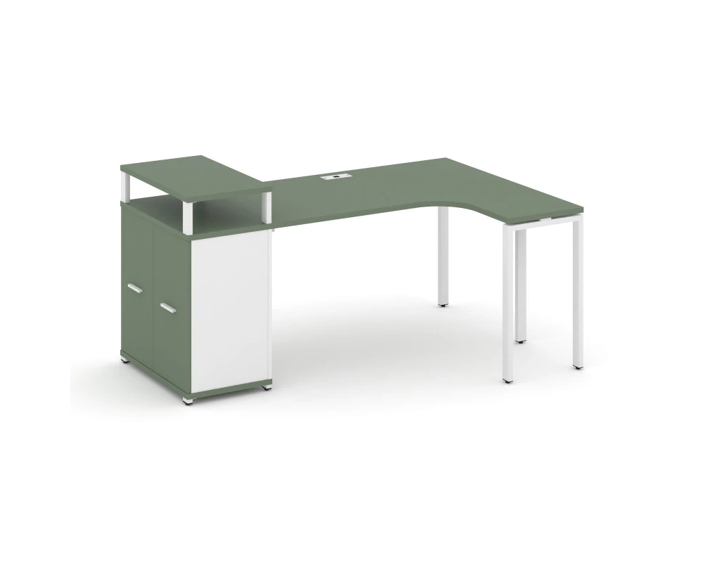 Стол эргономичный с опорным распаш. шкафом с верх. горизонтом CN.SA-211(R) W 1800x1180x917 Концепт / Concept