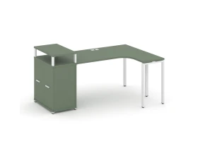 Стол эргономичный с опорным распаш. шкафом с верх. горизонтом CN.SA-211(R) W 1800x1180x917 Концепт / Concept images