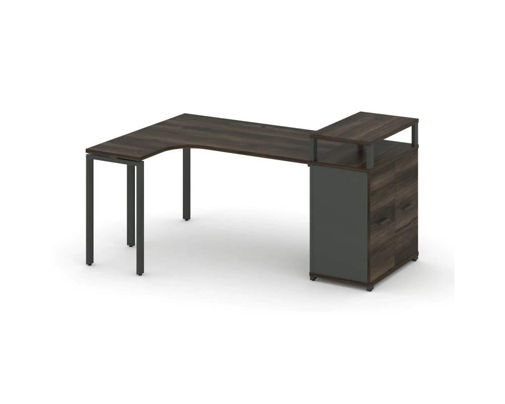 Стол эргономичный с опорным распаш. шкафом с верх. горизонтом CN.SA-212(L) A 2000x1180x917 Концепт / Concept