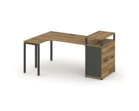 Стол эргономичный с опорным распаш. шкафом с верх. горизонтом CN.SA-212(L) A 2000x1180x917 Концепт / Concept images