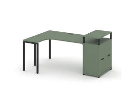Стол эргономичный с опорным распаш. шкафом с верх. горизонтом CN.SA-212(L) A 2000x1180x917 Концепт / Concept images