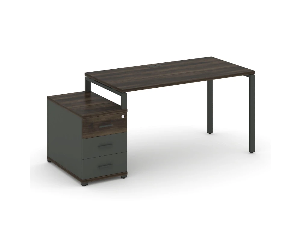 Стол письменный с 1 опорной тумбой CN.SP-301 W 980/1346x720x750 Концепт / Concept