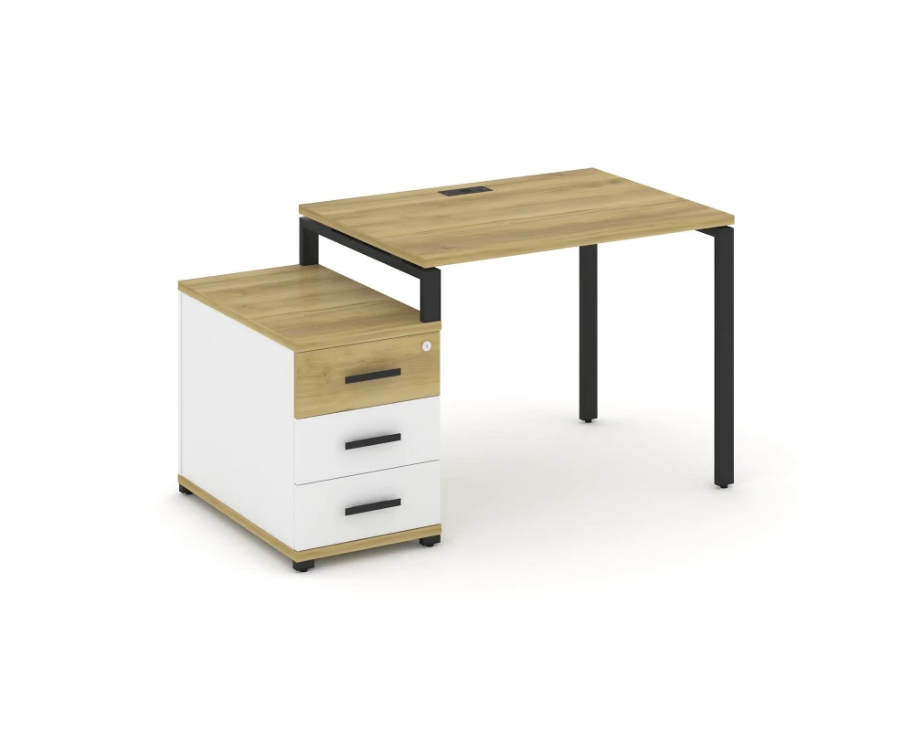 Стол письменный с 1 опорной тумбой CN.SP-301 W 980/1346x720x750 Концепт / Concept