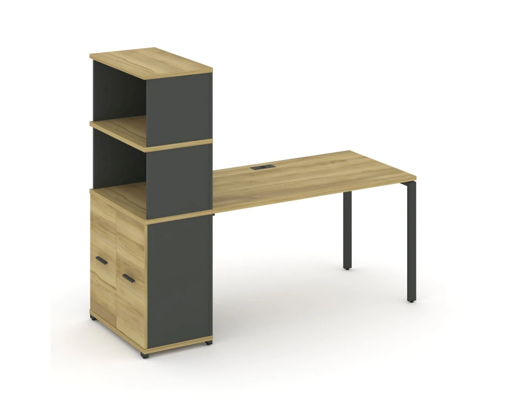 Стол рабочий с опорным распаш. шкафом с надставкой выс. CN.SP-231 A 1800x720x1530 Концепт / Concept