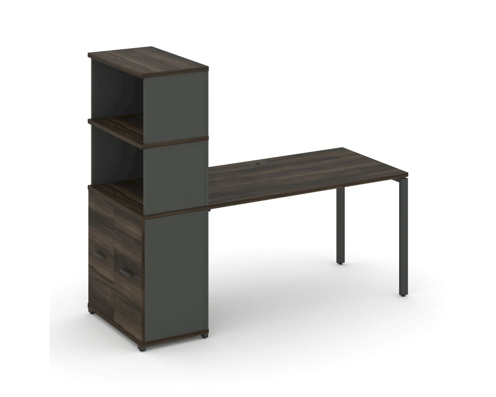 Стол рабочий с опорным распаш. шкафом с надставкой выс. CN.SP-231 A 1800x720x1530 Концепт / Concept
