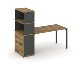Стол рабочий с опорным распаш. шкафом с надставкой выс. CN.SP-232 A 2000x720x1530 Концепт / Concept images