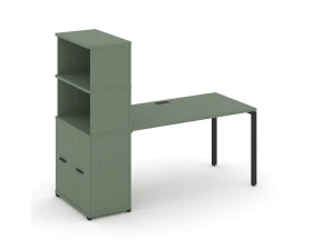 Стол рабочий с опорным распаш. шкафом с надставкой выс. CN.SP-232 B 2000x720x1530 Концепт / Concept images