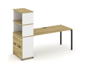 Стол рабочий с опорным распаш. шкафом с надставкой выс. CN.SP-232 B 2000x720x1530 Концепт / Concept images