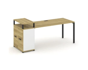 Стол рабочий с опорным распаш. шкафом с верх. горизонтом CN.SP-224 W 2000x720x917 Концепт / Concept images