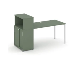 Стол рабочий с опорным шкафом-купе с надставкой низ. CN.SP-237 W 1400x720x1140 Концепт / Concept images