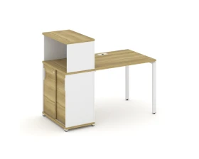 Стол рабочий с опорным шкафом-купе с надставкой низ. CN.SP-237 W 1400x720x1140 Концепт / Concept images