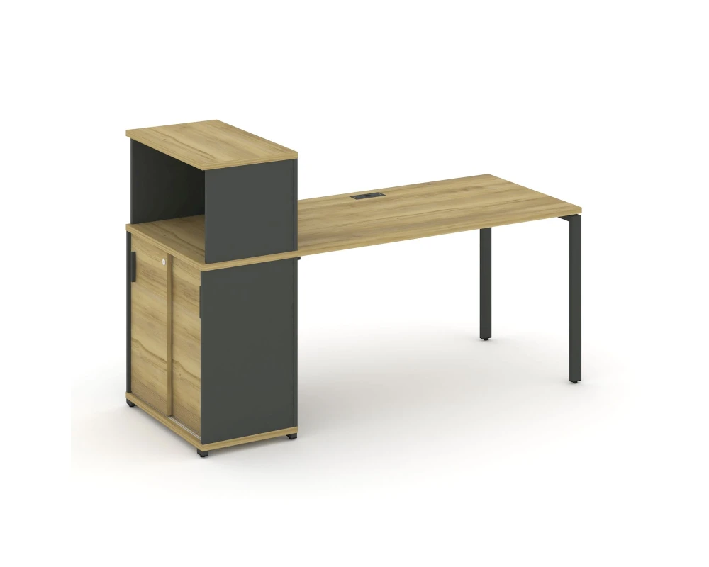 Стол рабочий с опорным шкафом-купе с надставкой низ. CN.SP-238 A 1600x720x1140 Концепт / Concept